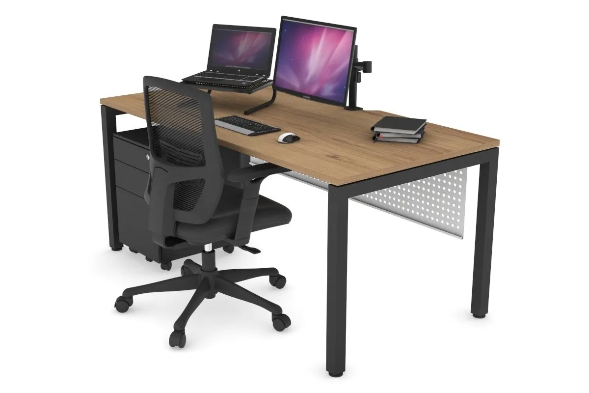 Quadro Square Legs Office Desk [1200L x 800W with Cable Scallop]