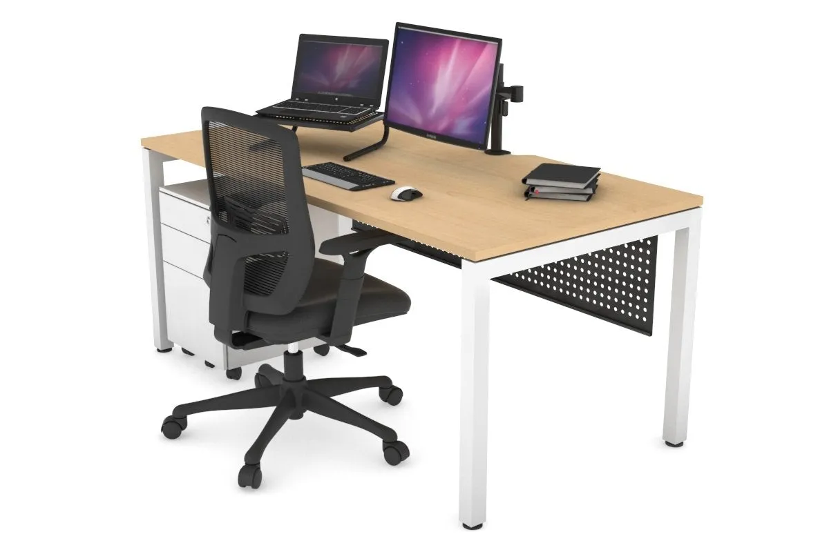 Quadro Square Legs Office Desk [1200L x 800W with Cable Scallop]