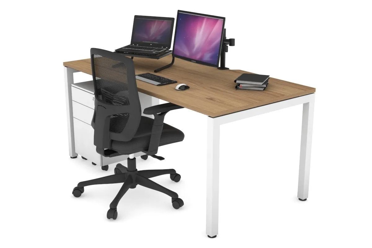 Quadro Square Legs Office Desk [1200L x 800W with Cable Scallop]