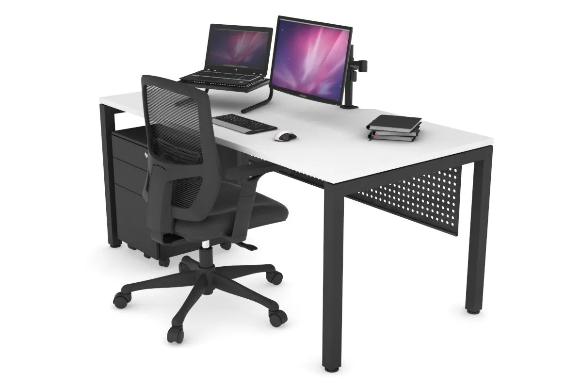 Quadro Square Legs Office Desk [1200L x 800W with Cable Scallop]