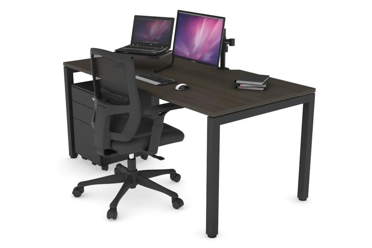 Quadro Square Legs Office Desk [1200L x 800W with Cable Scallop]