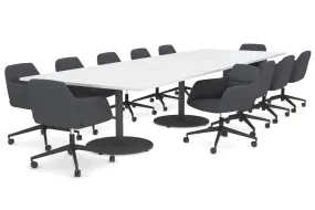 Sapphire Disc Base Boardroom Rectangle Table [3600L x 1200W]