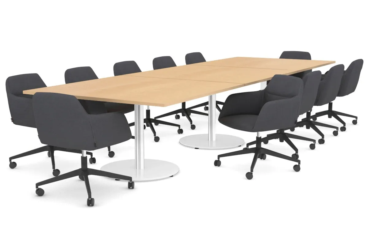 Sapphire Disc Base Boardroom Rectangle Table [3600L x 1200W]