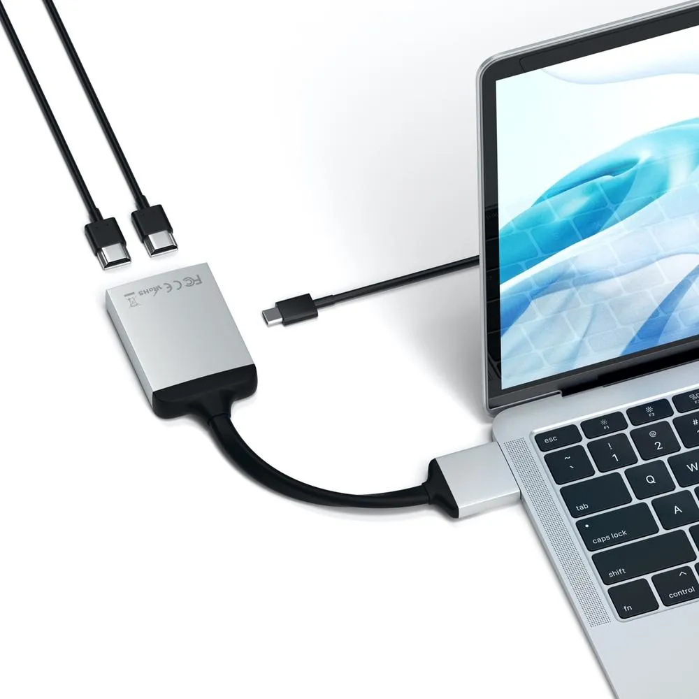 Satechi USB-C Dual HDMI Adaptor - Silver