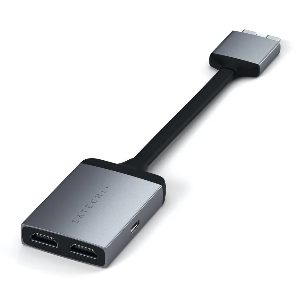 Satechi USB-C Dual HDMI Adaptor - Silver