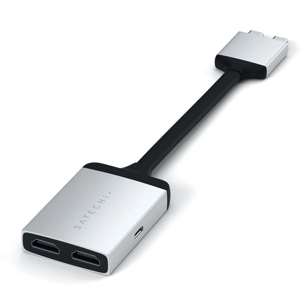 Satechi USB-C Dual HDMI Adaptor - Silver