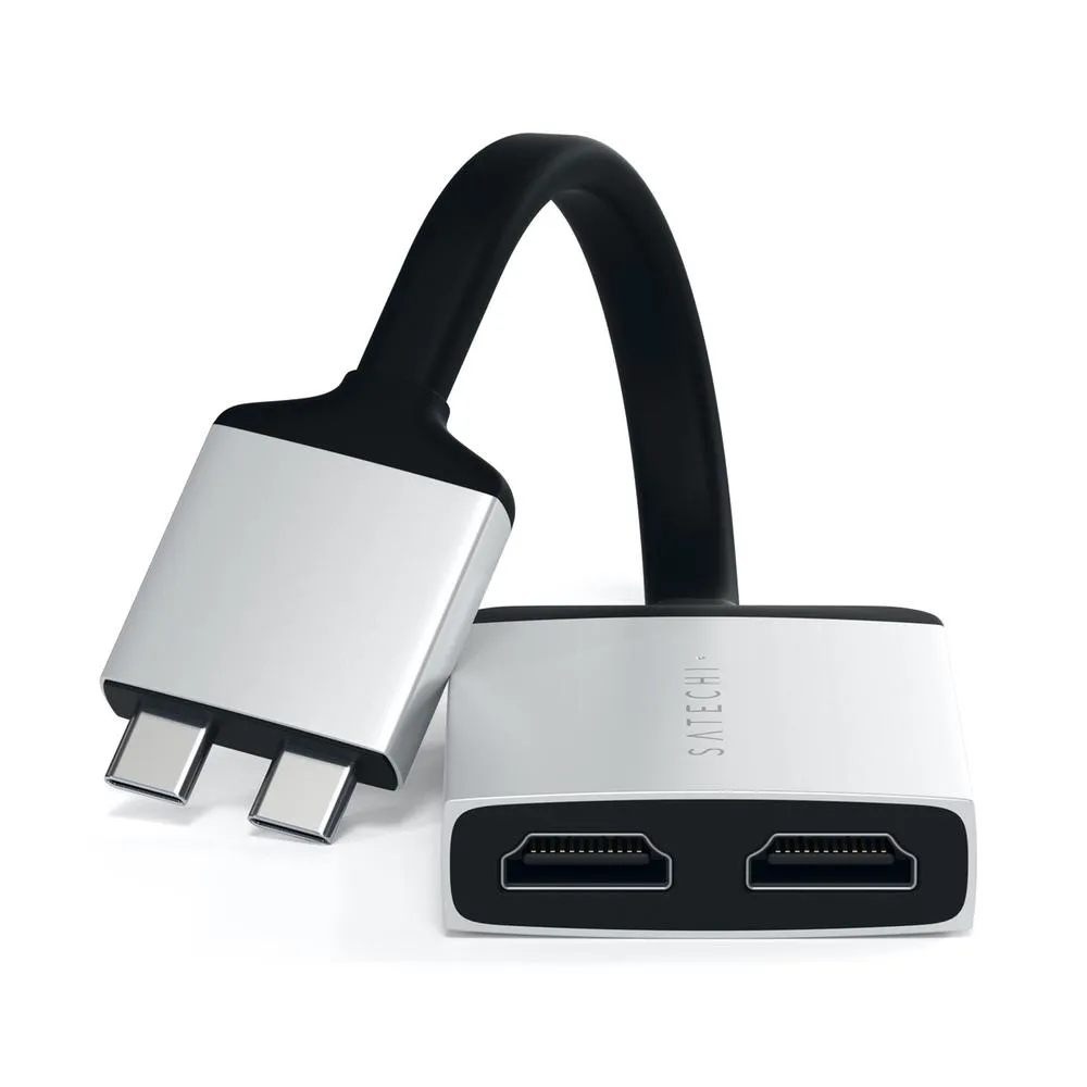 Satechi USB-C Dual HDMI Adaptor - Silver