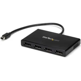 StarTech.com 4-Port Multi Monitor Adapter, Mini DisplayPort 1.2 to DP MST Hub, 4x 1080p, Video Splitter for Extended Desktop Mode, Windows