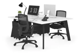 Switch - 2 Person Workstation Black Frame [1600L x 700W]