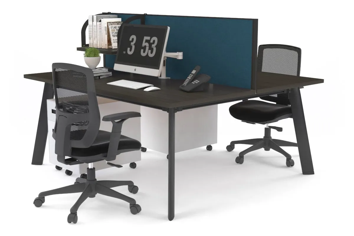 Switch - 2 Person Workstation Black Frame [1600L x 700W]