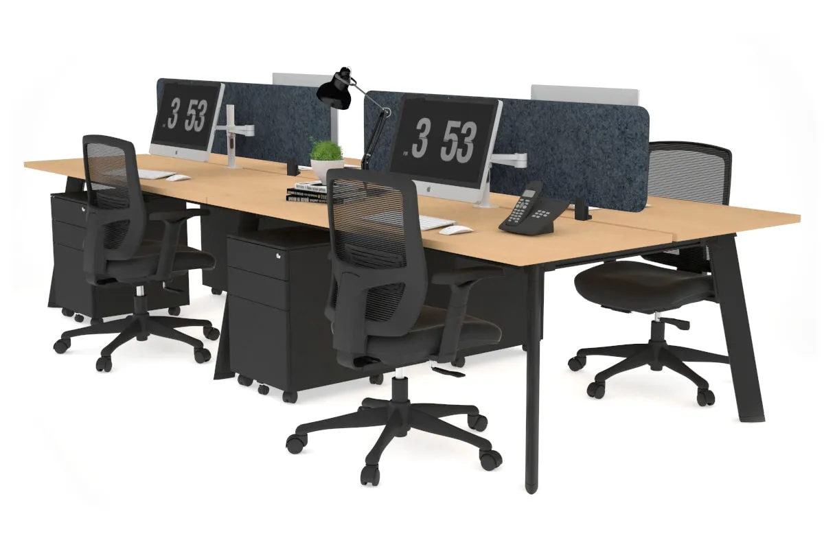 Switch - 4 Person Workstation Black Frame [1400L x 700W]