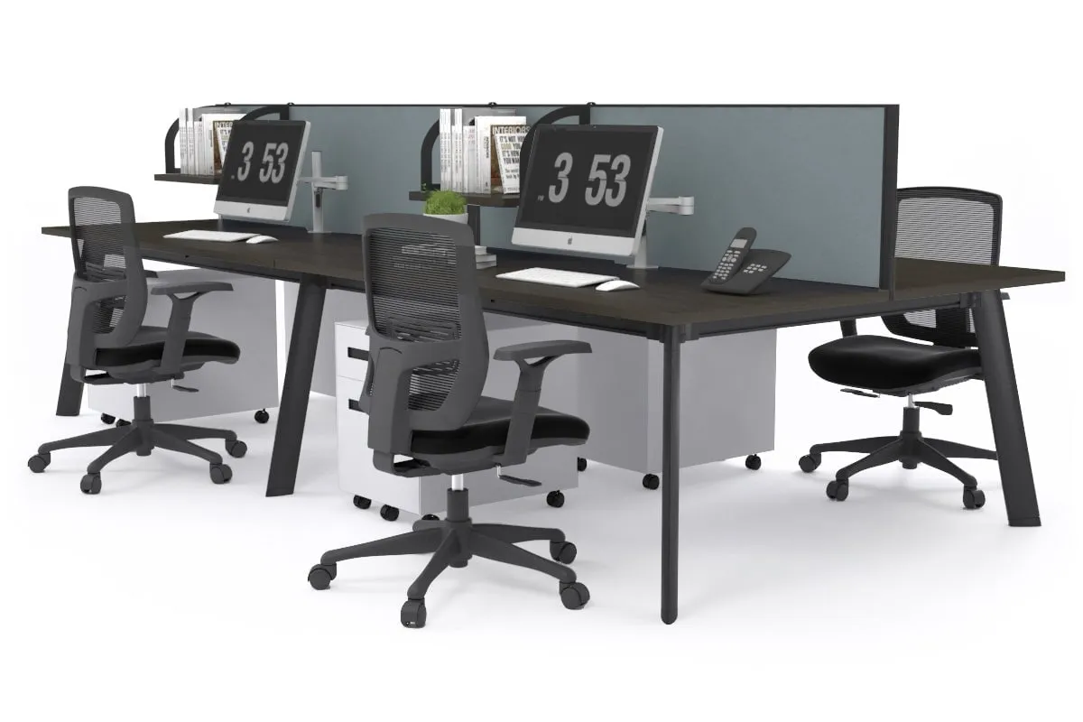 Switch - 4 Person Workstation Black Frame [1400L x 700W]