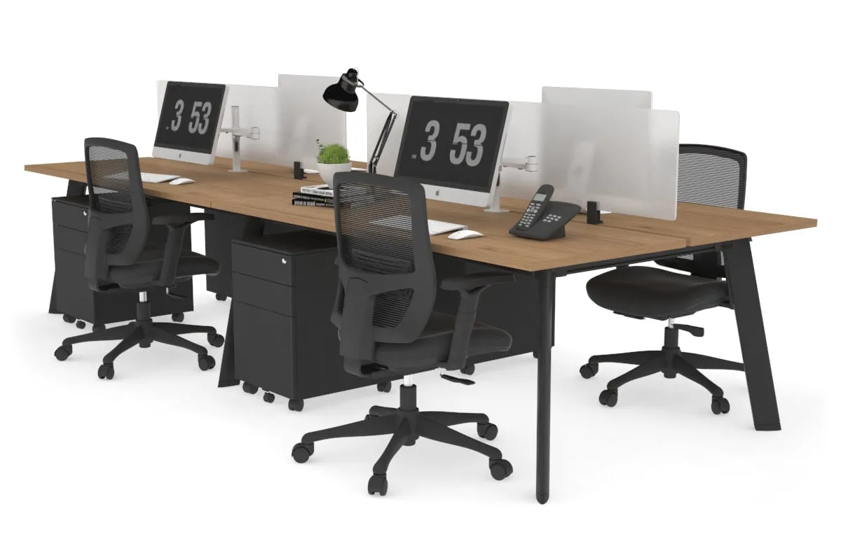 Switch - 4 Person Workstation Black Frame [1400L x 700W]