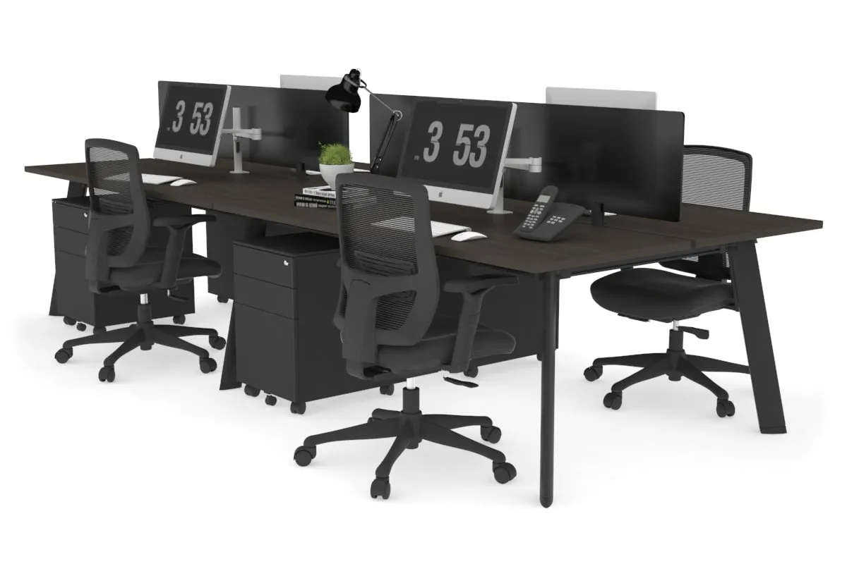 Switch - 4 Person Workstation Black Frame [1400L x 700W]