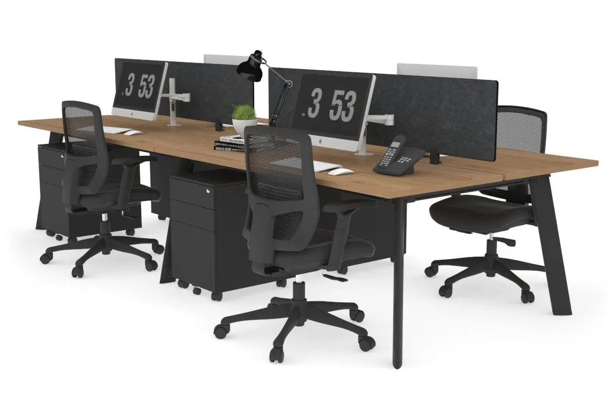 Switch - 4 Person Workstation Black Frame [1400L x 700W]