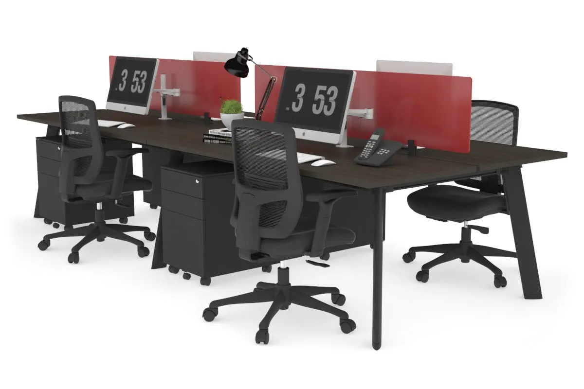 Switch - 4 Person Workstation Black Frame [1400L x 700W]