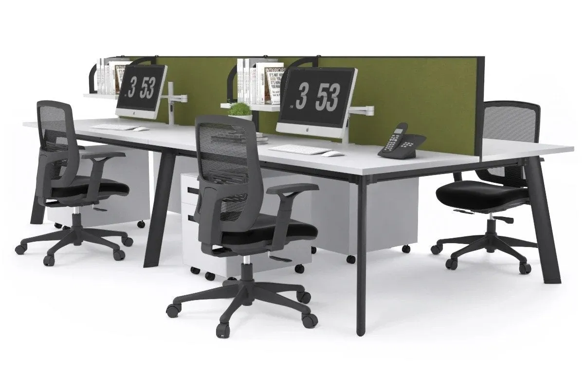 Switch - 4 Person Workstation Black Frame [1400L x 700W]