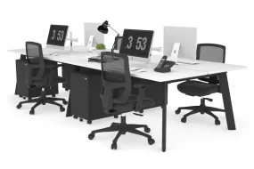 Switch - 4 Person Workstation Black Frame [1400L x 700W]