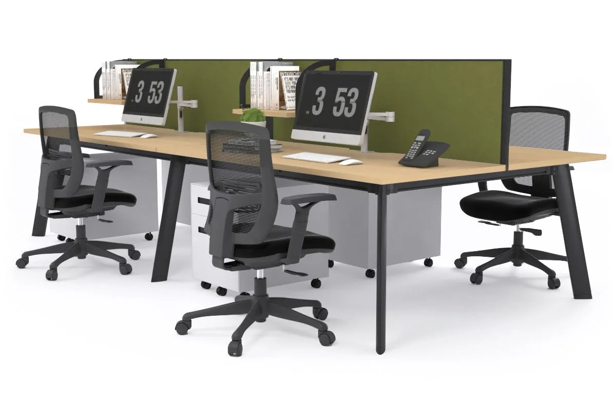 Switch - 4 Person Workstation Black Frame [1400L x 700W]