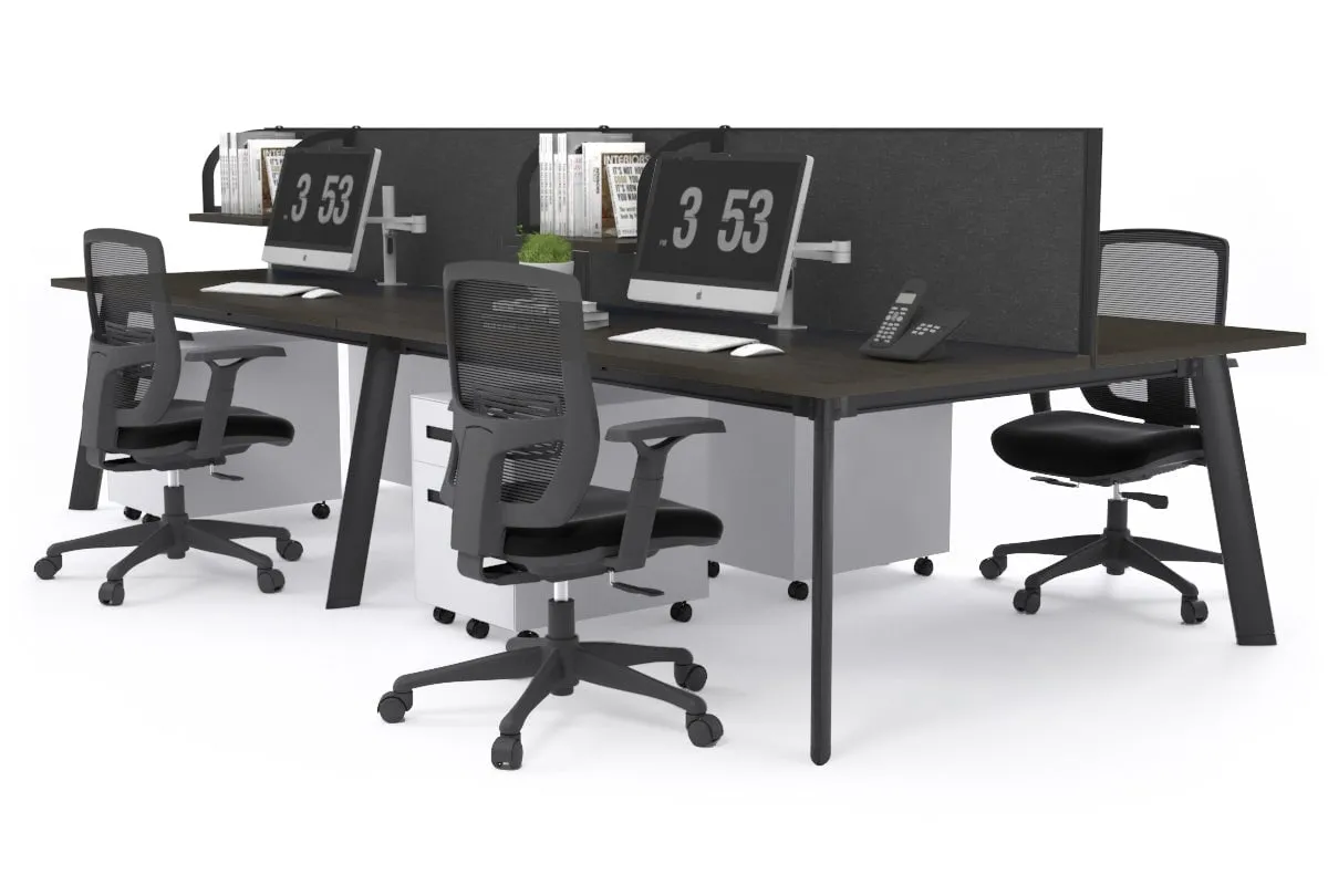 Switch - 4 Person Workstation Black Frame [1400L x 700W]