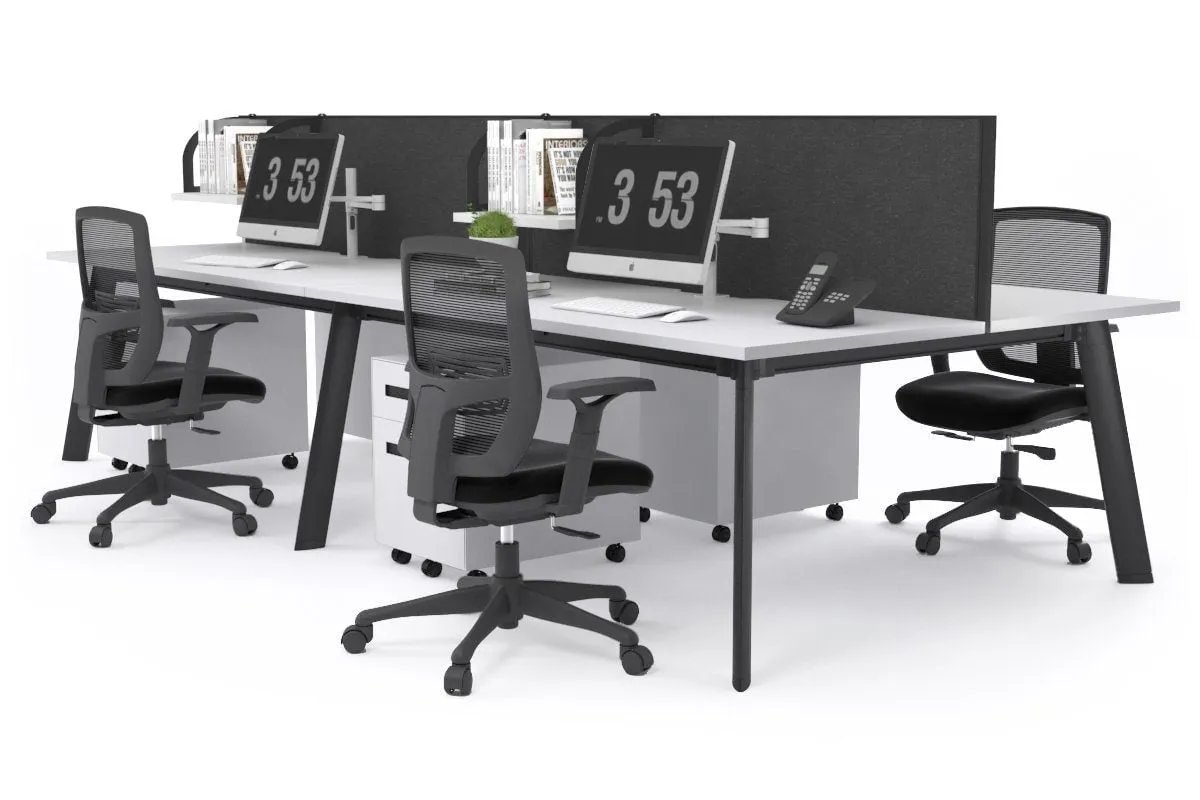 Switch - 4 Person Workstation Black Frame [1400L x 700W]