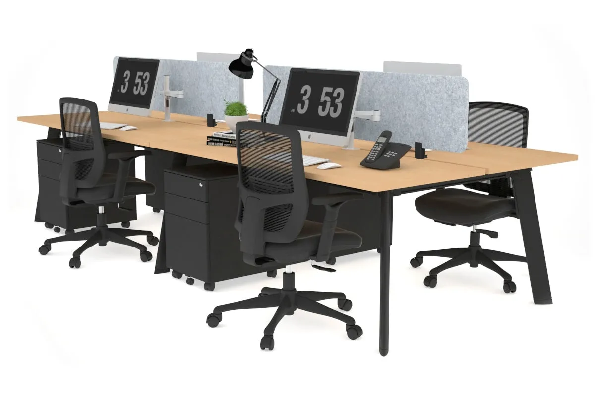 Switch - 4 Person Workstation Black Frame [1400L x 700W]