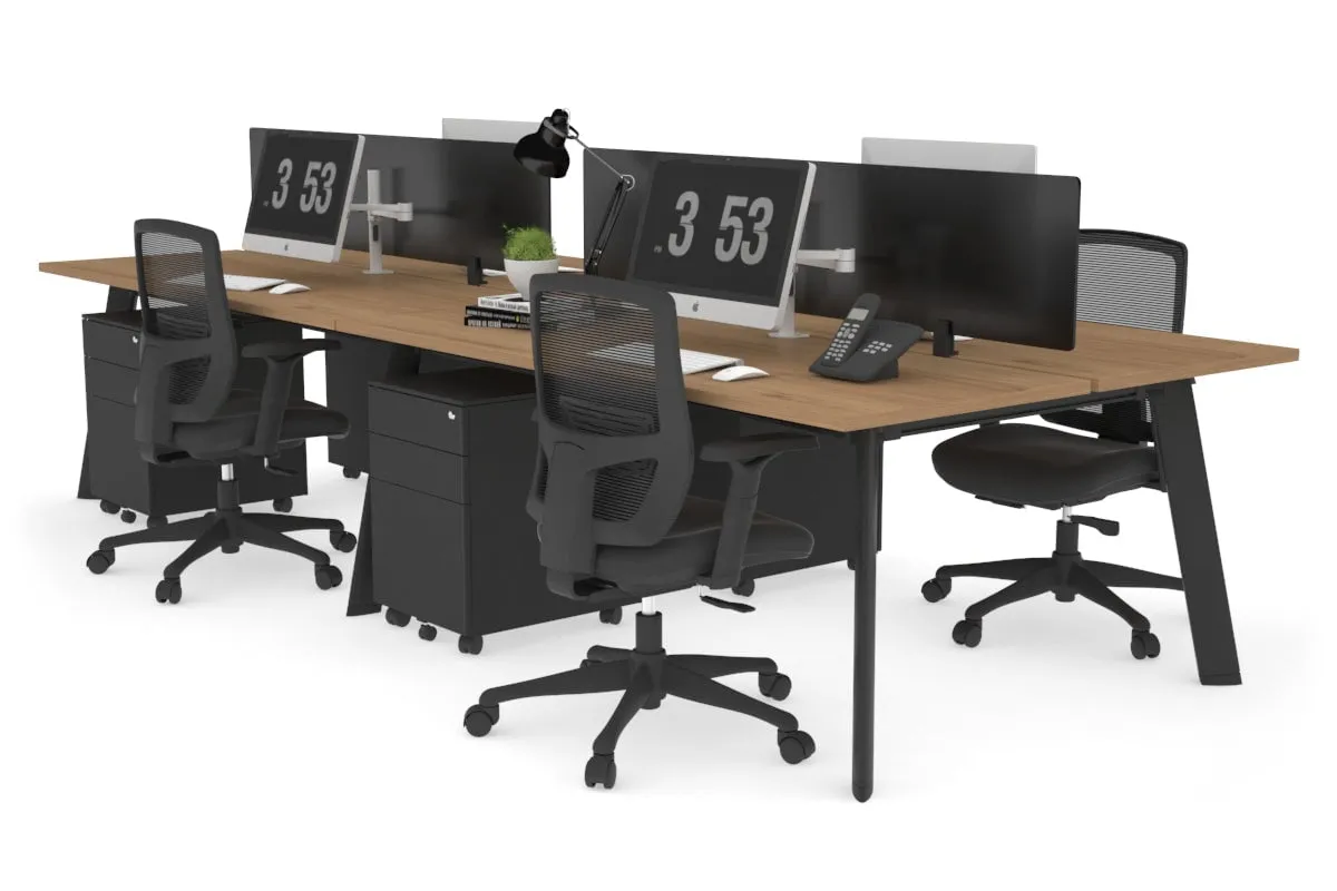 Switch - 4 Person Workstation Black Frame [1400L x 700W]