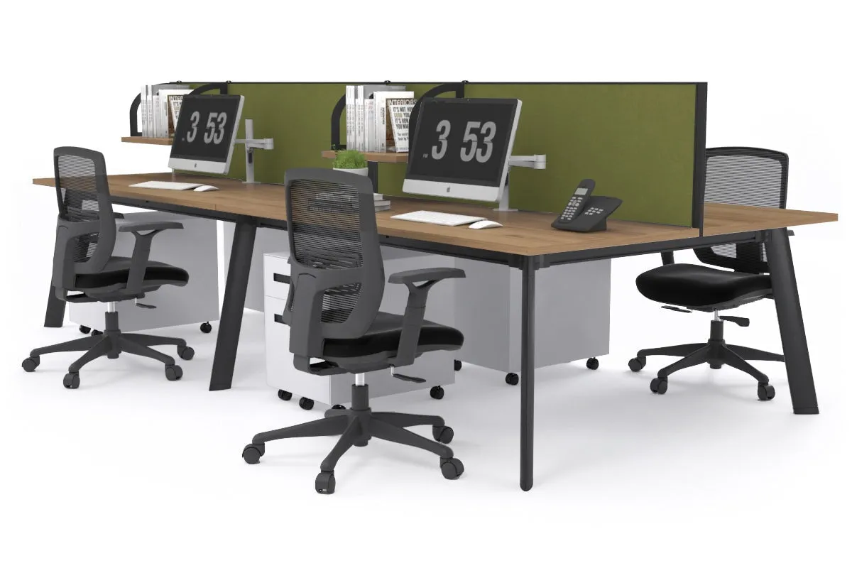 Switch - 4 Person Workstation Black Frame [1400L x 700W]