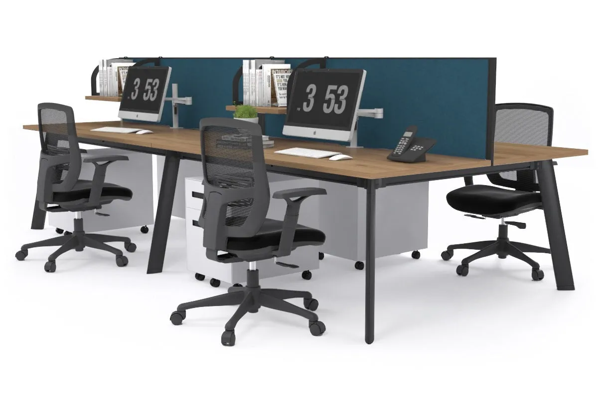 Switch - 4 Person Workstation Black Frame [1400L x 700W]