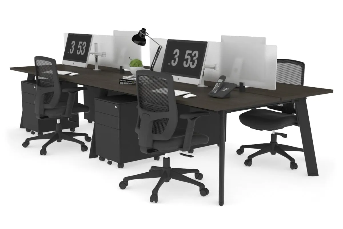 Switch - 4 Person Workstation Black Frame [1400L x 700W]