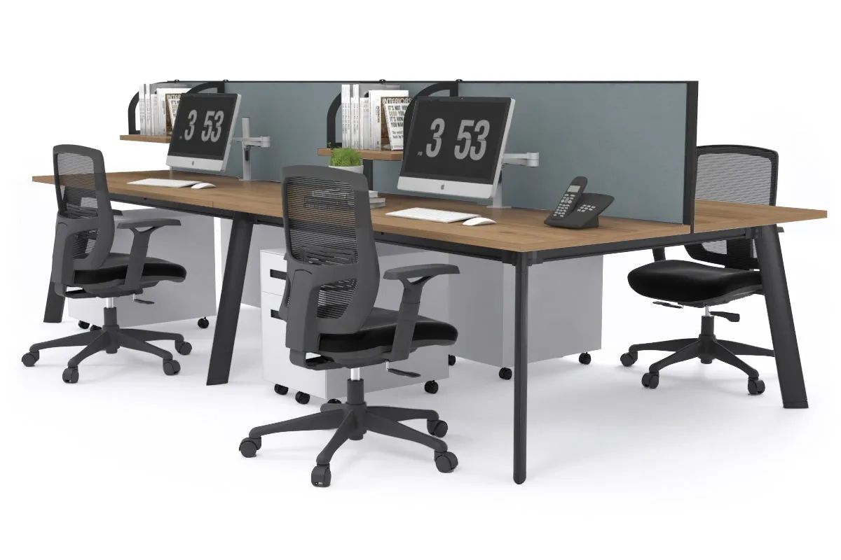 Switch - 4 Person Workstation Black Frame [1400L x 700W]