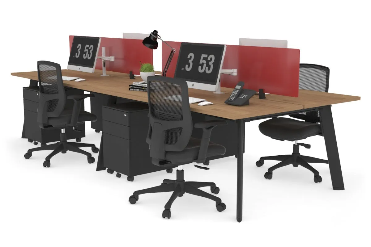 Switch - 4 Person Workstation Black Frame [1400L x 700W]