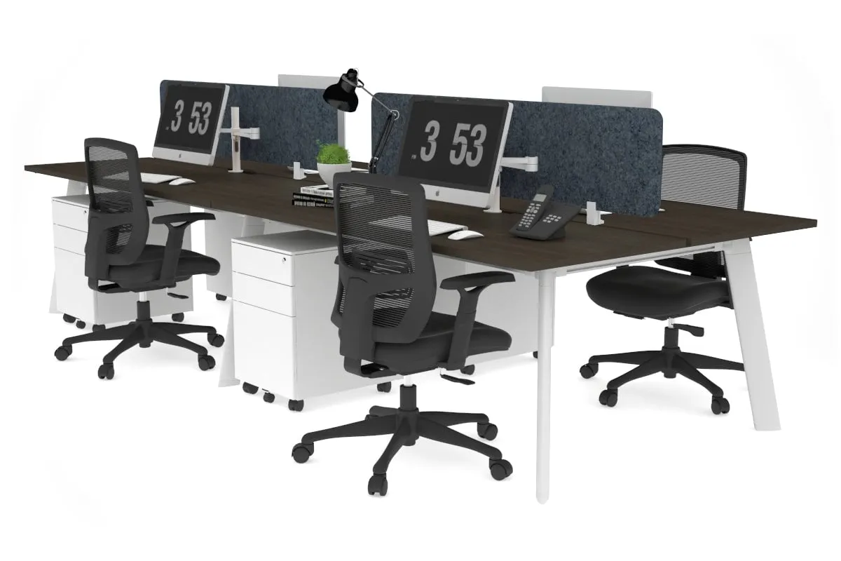 Switch - 4 Person Workstation White Frame [1800L x 800W with Cable Scallop]