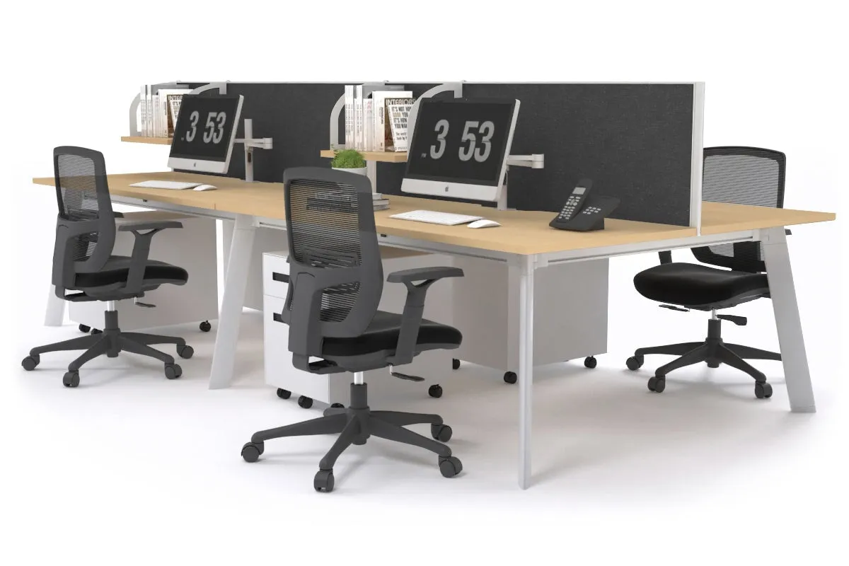 Switch - 4 Person Workstation White Frame [1800L x 800W with Cable Scallop]