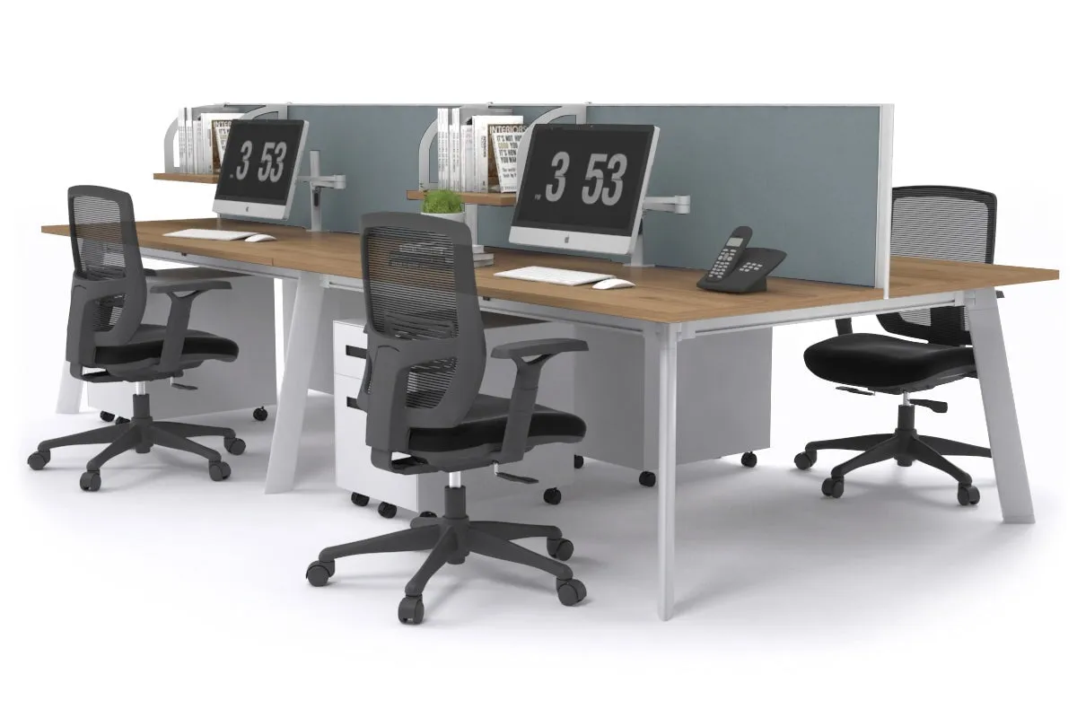 Switch - 4 Person Workstation White Frame [1800L x 800W with Cable Scallop]