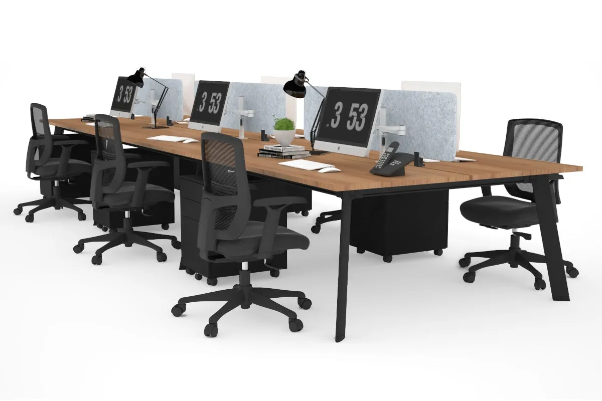 Switch - 6 Person Workstation Black Frame [1400L x 700W]