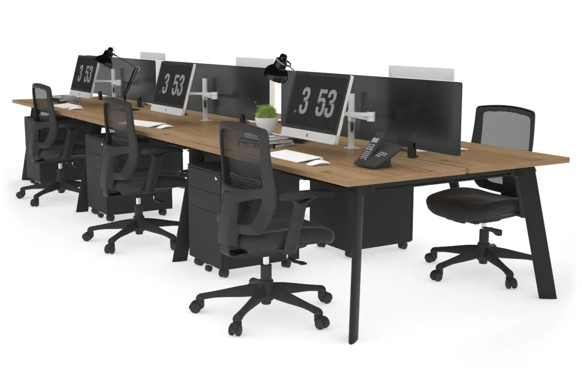 Switch - 6 Person Workstation Black Frame [1400L x 700W]