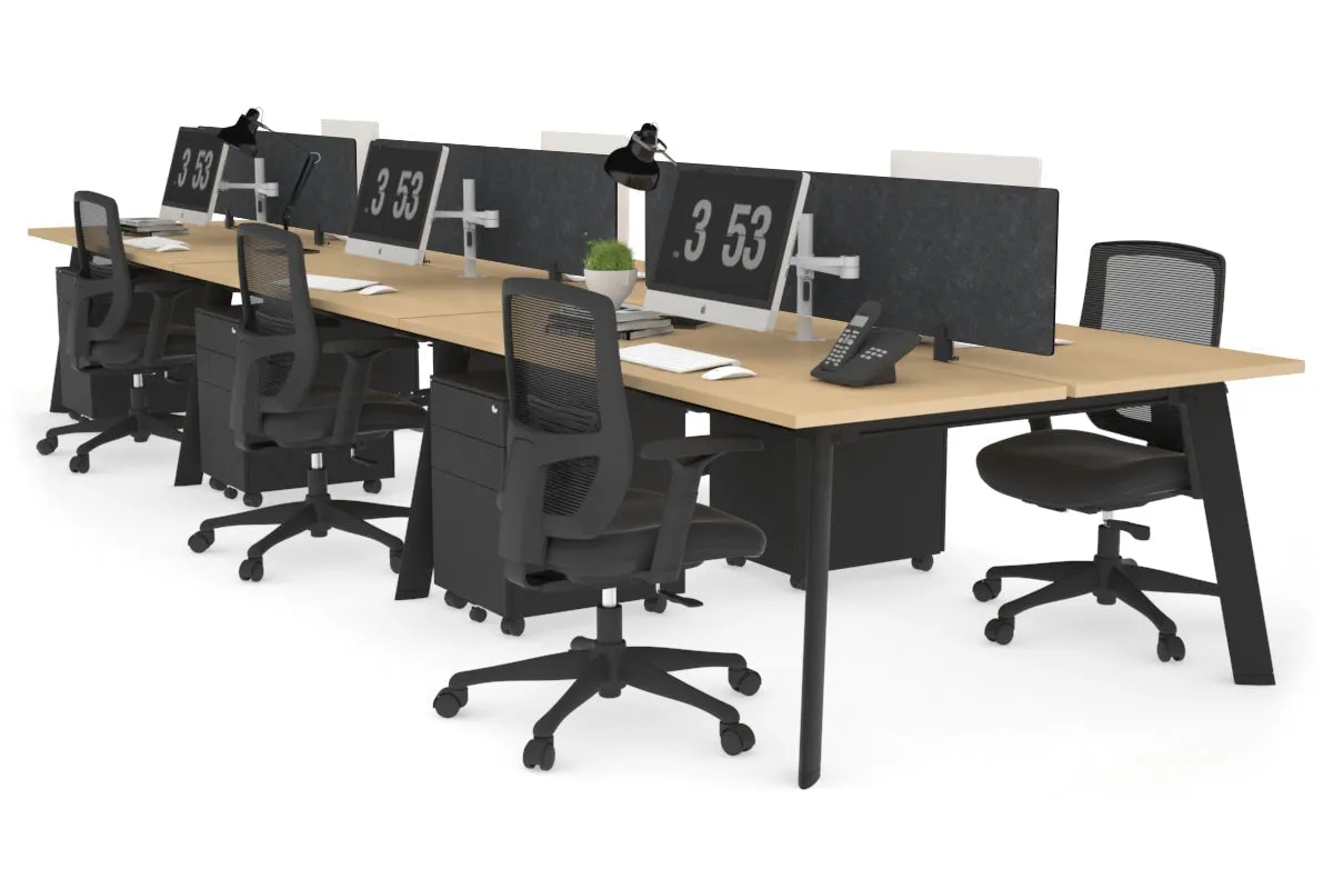 Switch - 6 Person Workstation Black Frame [1400L x 700W]