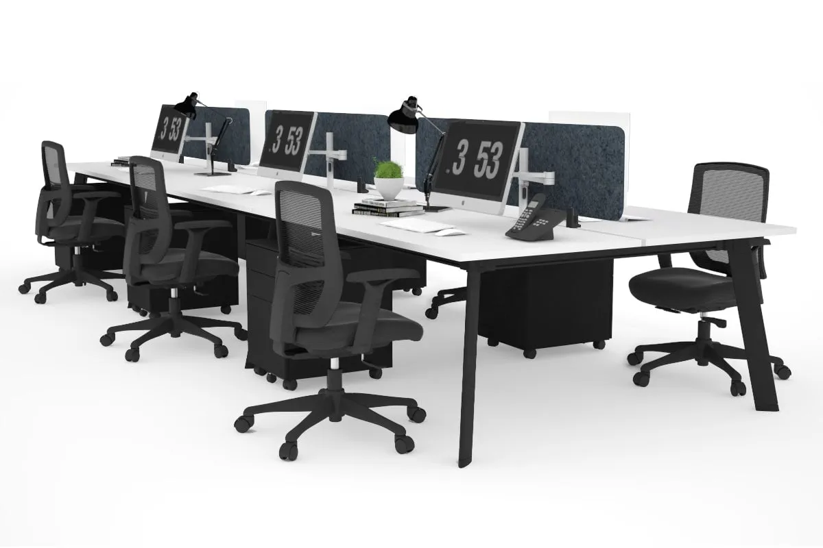 Switch - 6 Person Workstation Black Frame [1800L x 700W]