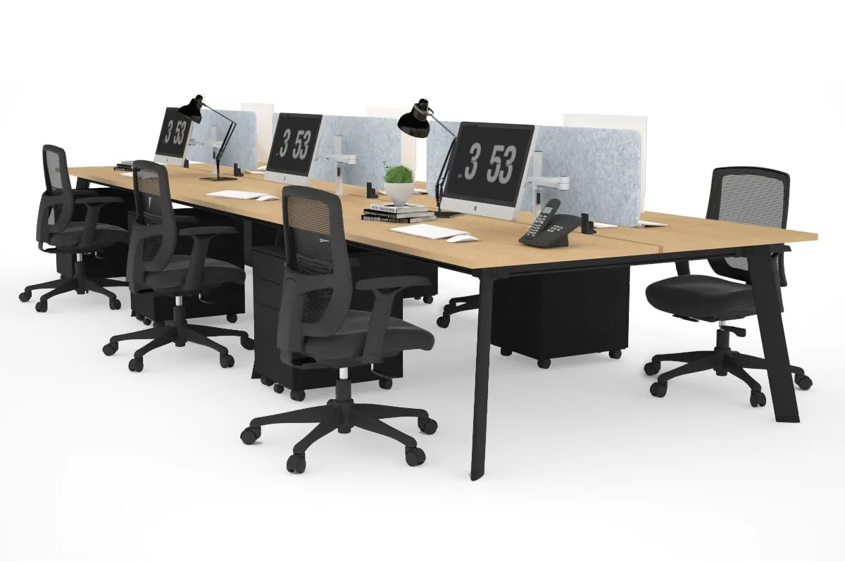 Switch - 6 Person Workstation Black Frame [1800L x 700W]