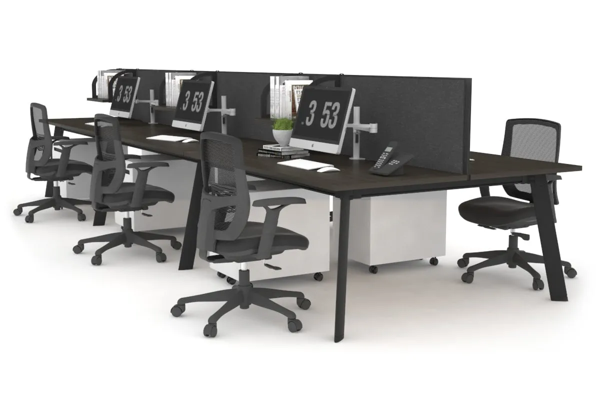 Switch - 6 Person Workstation Black Frame [1800L x 700W]