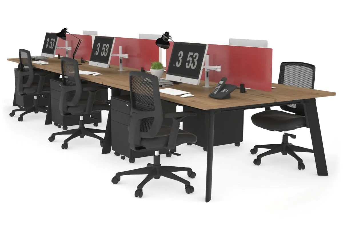 Switch - 6 Person Workstation Black Frame [1800L x 700W]