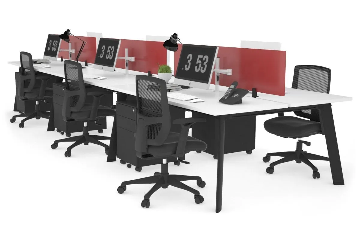 Switch - 6 Person Workstation Black Frame [1800L x 700W]