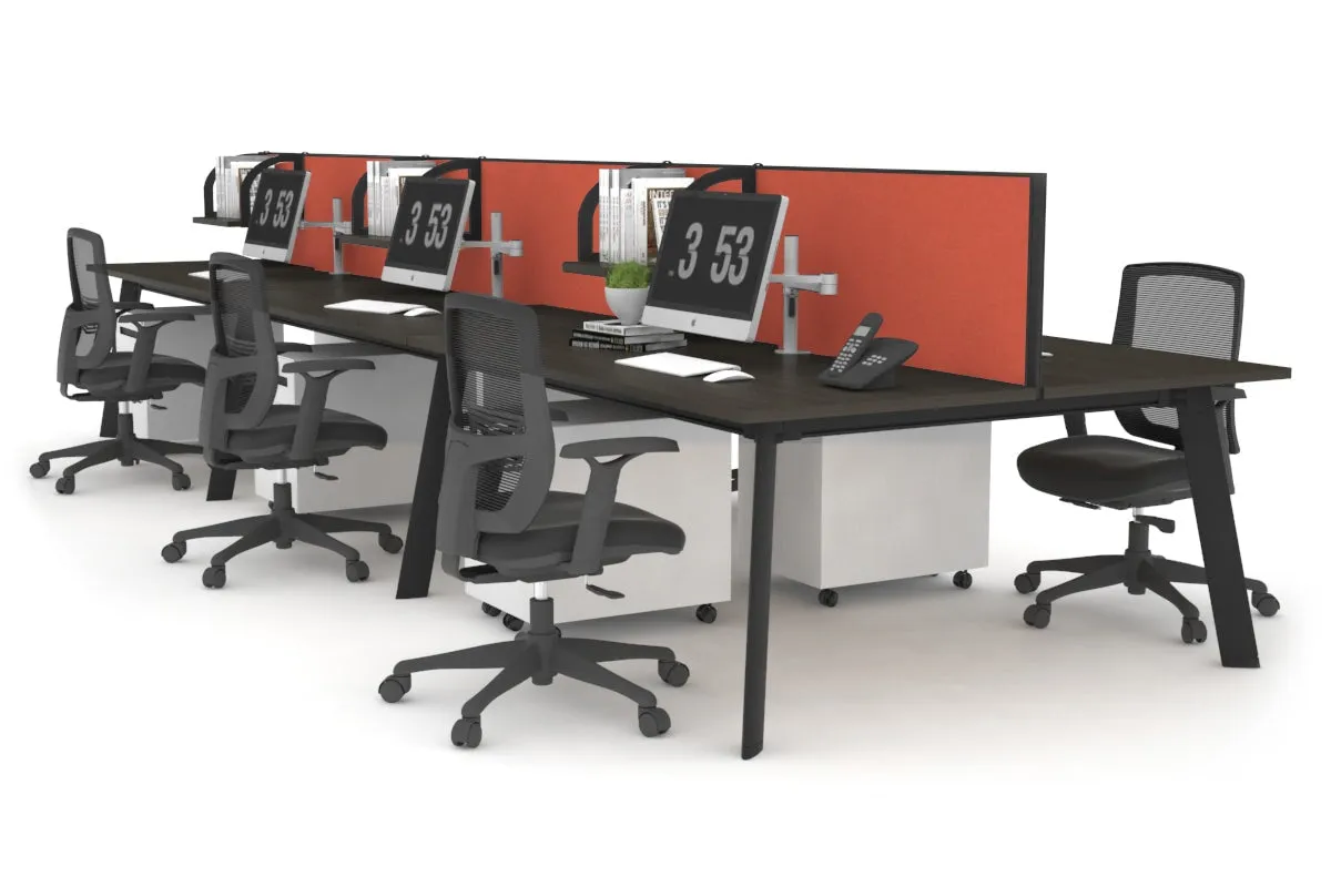 Switch - 6 Person Workstation Black Frame [1800L x 700W]