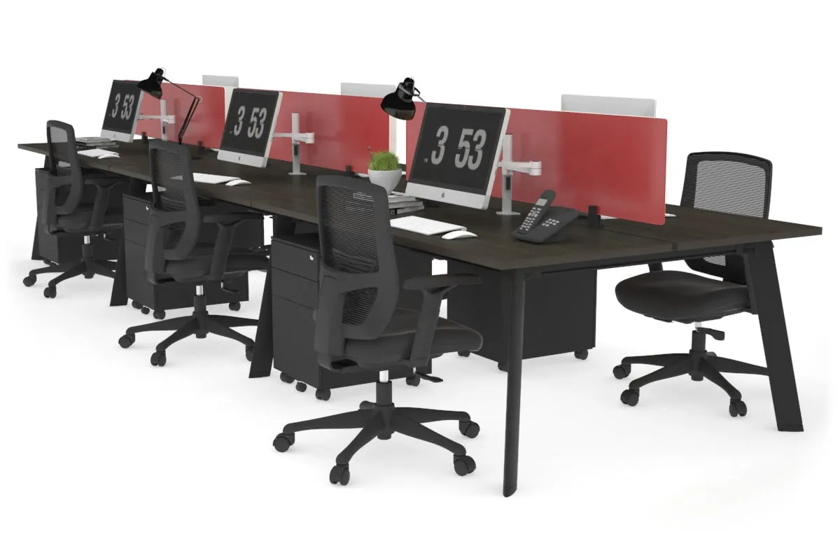 Switch - 6 Person Workstation Black Frame [1800L x 700W]