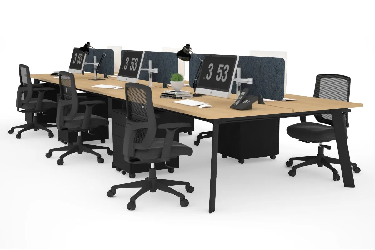 Switch - 6 Person Workstation Black Frame [1800L x 700W]