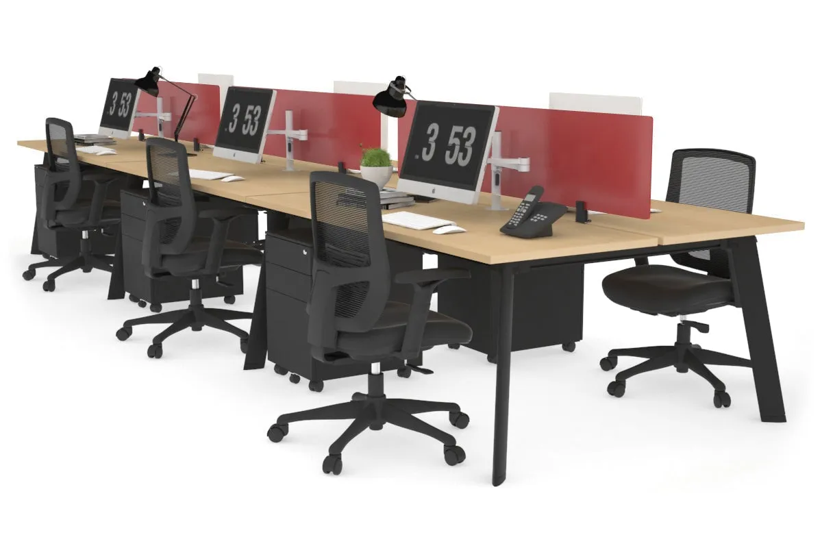 Switch - 6 Person Workstation Black Frame [1800L x 700W]