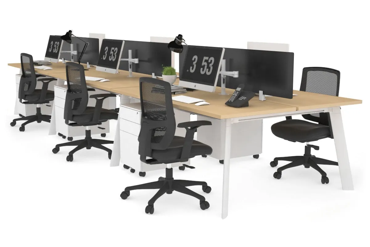 Switch - 6 Person Workstation White Frame [1400L x 700W]