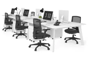 Switch - 6 Person Workstation White Frame [1400L x 700W]