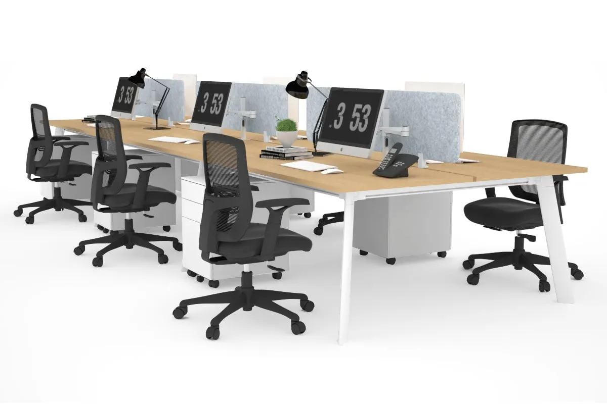 Switch - 6 Person Workstation White Frame [1400L x 700W]